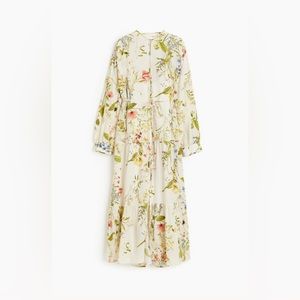 H&M Oversized Crinkle Dress - White Floral M